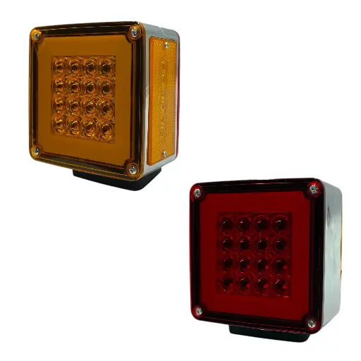 [PLA6743SET-NHY] Par de direccional para camión cuadrado de 18 LED con GLO