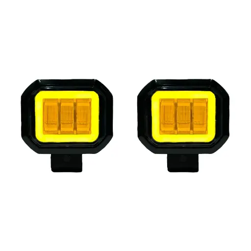 [FL362/STR/YELLOW] Faro LED cuadrado de 30W con arillo ámbar