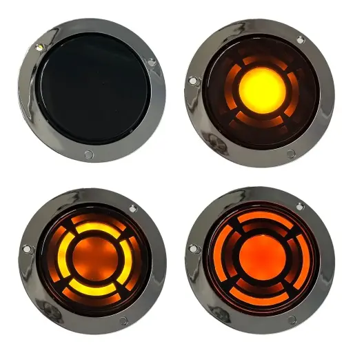 [PLA5556Y] Plafón de 4" bicolor mica humo con funciones ambar