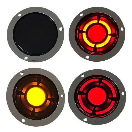 [PLA5556RY] Plafón de 4" bicolor mica humo con funciones ambar/rojo