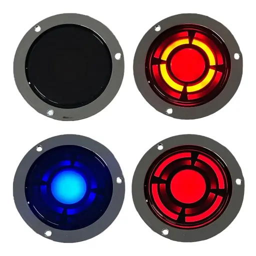 [PLA5556RB] Plafón de 4" bicolor mica humo con funciones azul/rojo