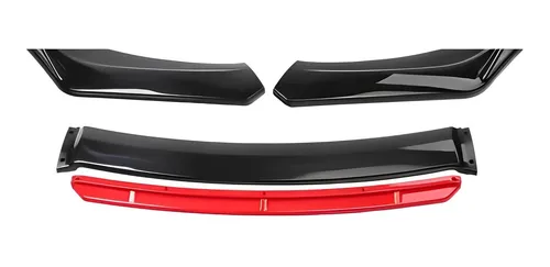 Lip y spoiler negro universal con línea de diferentes colores 
