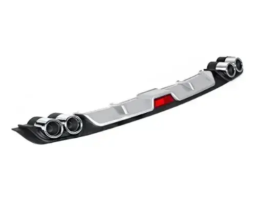 [DEF-02S] Difusor trasero color plata con 4 salidas de escape con luz