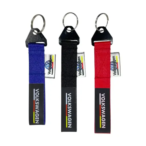 Llavero de tirón VW lineas amarillas (azul, negro y rojo)