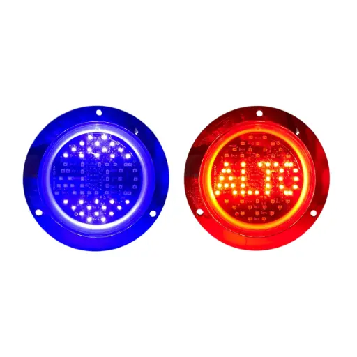 Plafón universal 62 LED tipo alto rojo/azul
