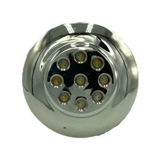 Plafón redondo de 9 LED con base cromada