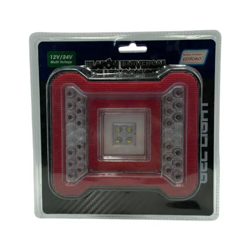 [MULT/6178/RD] Plafón de 28 LED tipo jeep con arillo de gel