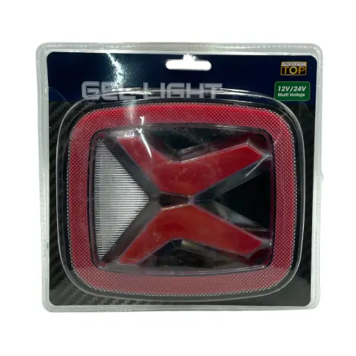 [MULT/6728/RD/RD] Plafón universal rojo con arillo gel 6 LED rojo con blanco