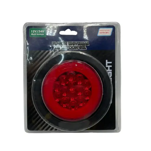 [MULT/7782/RD] Plafón redondo 4" de luz gel 14 LED rojo