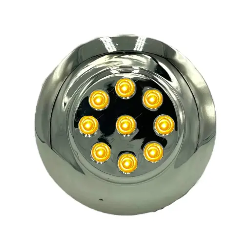 [SJVS2904/AMB] Plafón redondo ámbar de 9 LED con base cromada