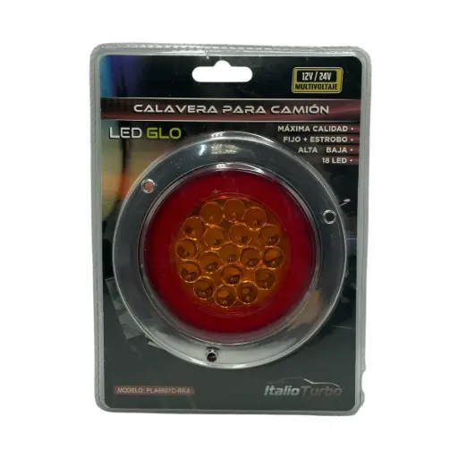 [PLA6607C-RRA] Plafón GLO redondo bicolor con lupa (rojo/ámbar)  