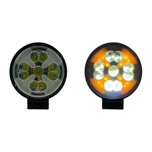 [XK52/YE] Faro mini de alta intensidad de 9 LED redondo bicolor
