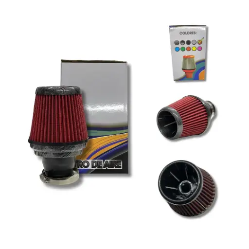 [CH4162/CARBON/RED] Filtro de aire universal rojo/carbono