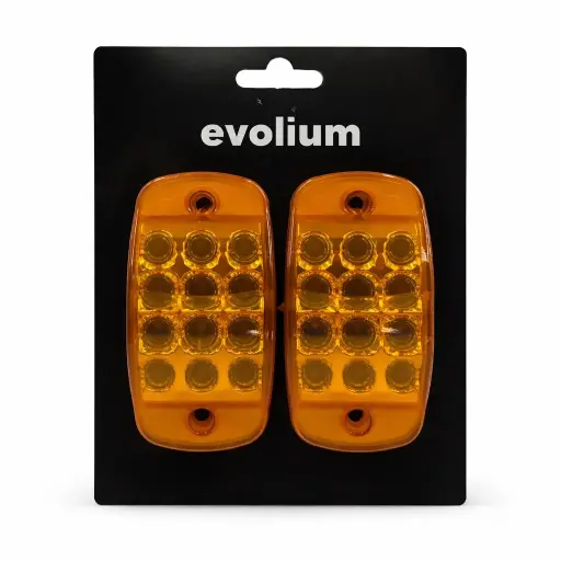 [TR-116 AMBAR] Plafón tipo tortuga ámbar de 12 LED