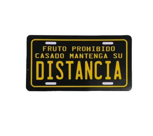 [STICKER-DISTANCIA] Sticker con frase "Fruto prohibido casado mantenga su distancia"