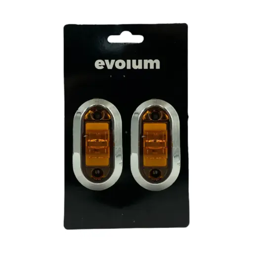 [TR-112 AMBAR] Plafón ámbar con glo y contorno cromado 