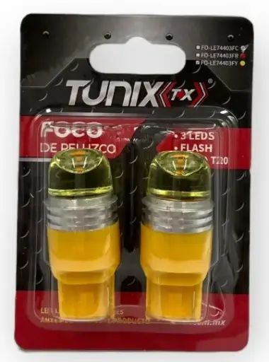 [FO-LE74403FY] 7440 de 3 LED con lupa ámbar