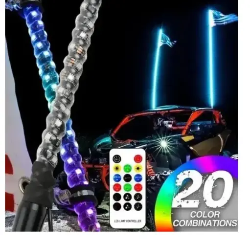 [AN60RGB] Antena de luz LED RGB con bluetooth y centro remoto (par) 60CM