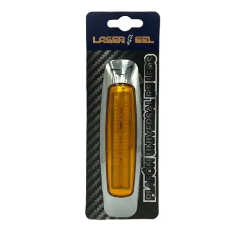 [MULT/6518L/AM]  Plafón universal lateral largo laser gel ámbar