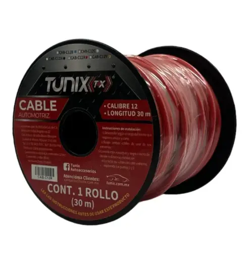 [CAB-C18R] Cable rojo de audio calibre 18 (30MTS)