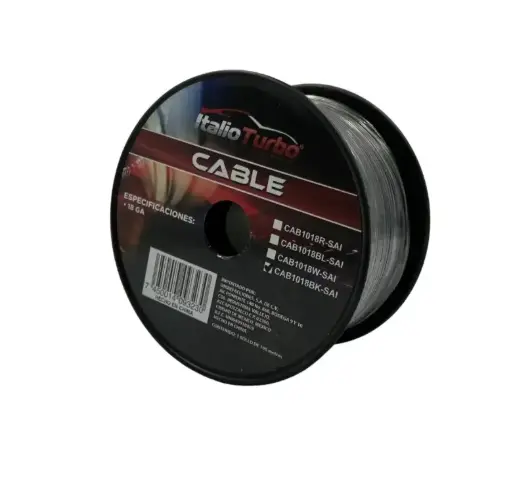 [CAB1018BK] Cable negro para audio e instalación LED rollo de (100m) 