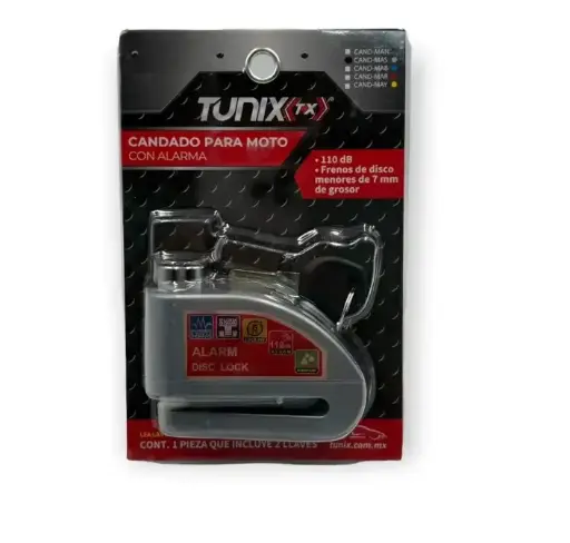 [CAND-MAS] Candado gris para disco de moto con alarma