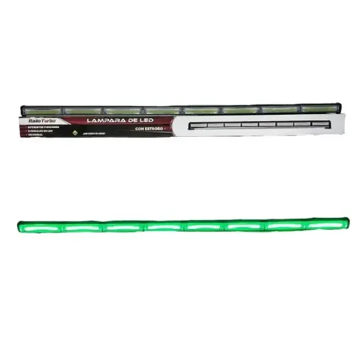 [STR19G-SAI] Barra LED verde de 8 paneles cob con funciones