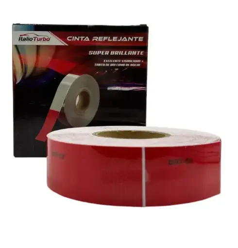 [CIN001R] Cinta reflejante roja para camión 45 Metros 