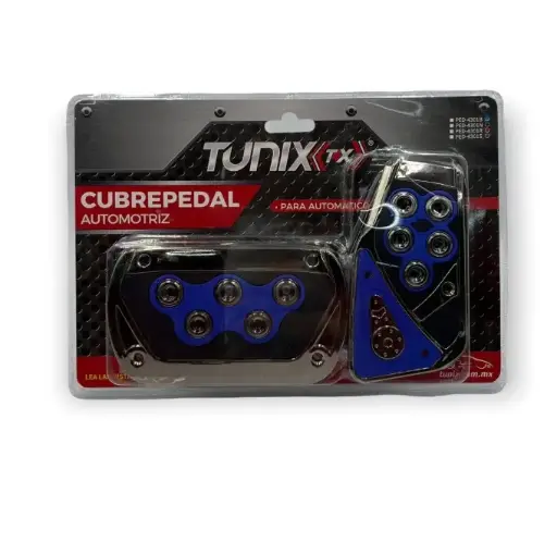 [PED-4301B/PED002BL] Cubrepedal azul combinado cromo con hule automático