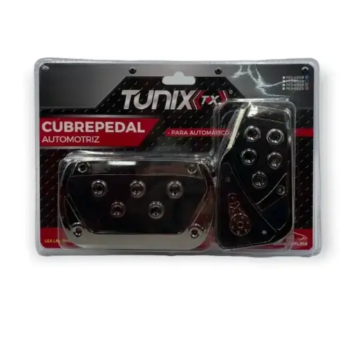 [PED-4301N/PED002BK] Cubrepedal negro combinado cromo con hule automático