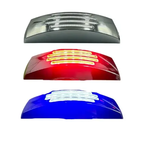 [PLA6753RB-SAI] Direccional cromada lateral para camión cuadrado rojo/azul