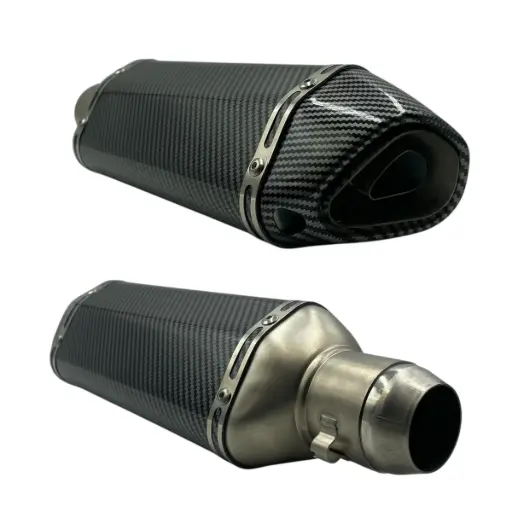 [CEMOTOCARBON] Escape para motocicleta tipo akrapovic fibra de carbono