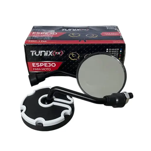 [ES-MU67C] Espejo universal para moto redondo blanco