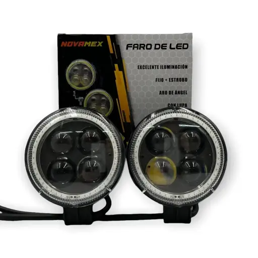 [FAL04R-SAI/FA-LHR4CR] Faro LED rojo de 3" con lupas y arillo de color