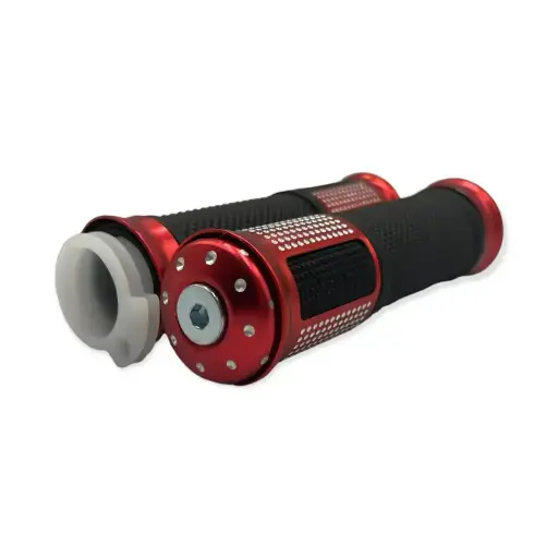 [70011R/PU-M02R] Puño metálico para moto rojo
