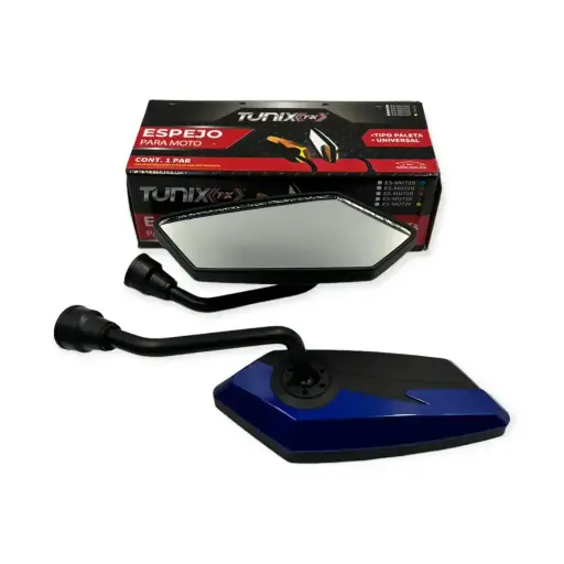 [ES-MU72B] Espejo para moto universal tipo paleta azul