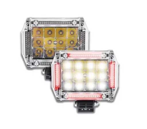 [FA-LH123CR] Faro de 12 LED rojo con luz blanca  y arillo de color