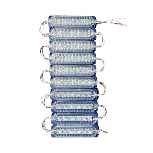 [FML38B / FML38B2-SAI] Modulo azul de 6 LED con cristal y lupas tira de 20 piezas