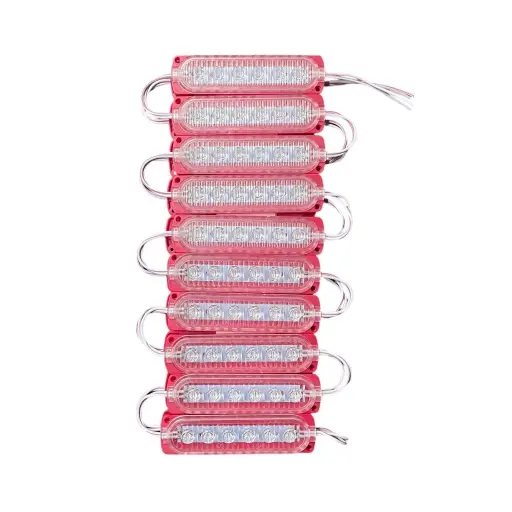 [FML38R / FML38R2-SAI] Modulo rojo de 6 LED con cristal y lupas tira de 20 piezas