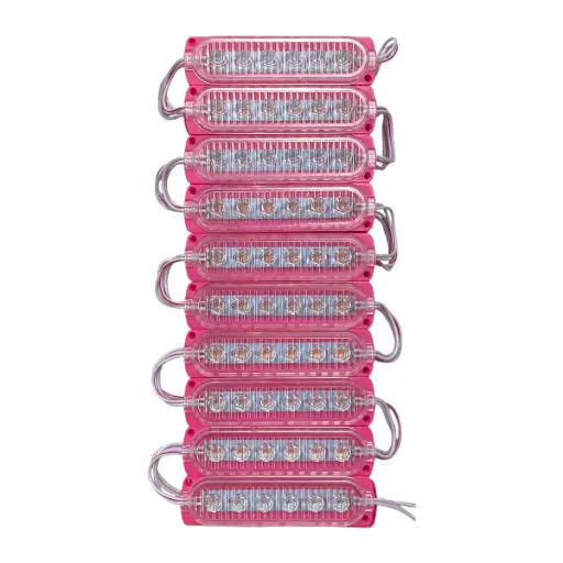 [FML38PK-SAI] Modulo rosa de 6 LED con cristal y lupas tira de 20 piezas 