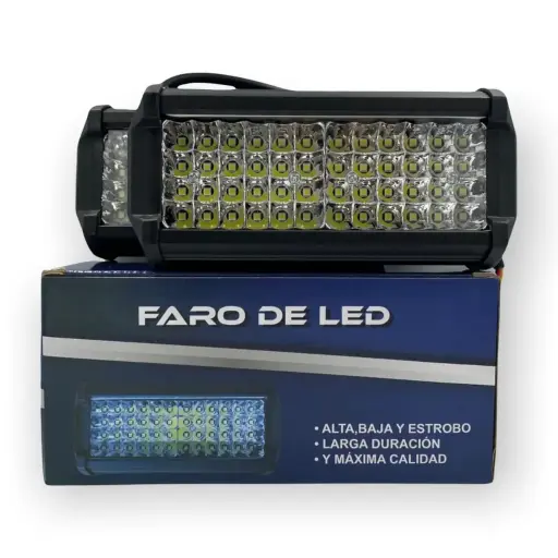 [FAL56F-SAI] Faro blanco LED rectangular de 48 LED función fijo + estrobo