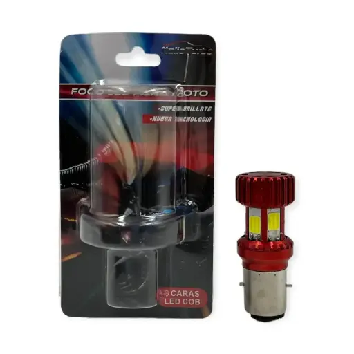 [FOLBA1R-SAI] Foco rojo entrada BA20 de 6 caras LED COB