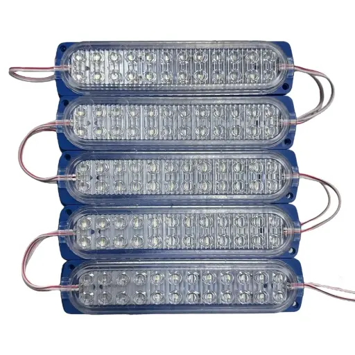 [FML47B] Módulo azul de cristal y lupa ultra potente de 24 LED (Tira de 10 piezas)