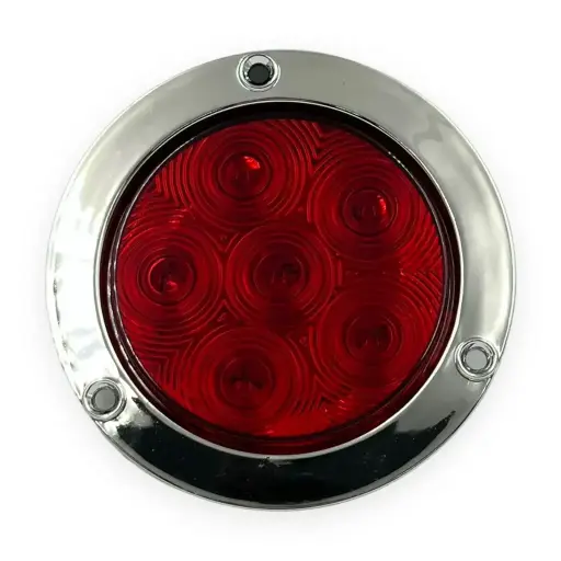 [PLA300CR-SAI] Plafón rojo multivoltaje de 6 LED contorno cromado función fijo + estrobo