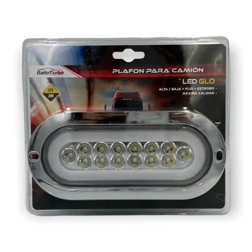 [PLA6571C/W-SAI] Plafón multivoltaje ovalado blanco con arillo de gel con estrobo