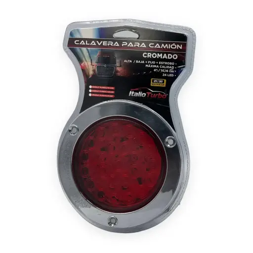 [PLA6605C/RD-NGE] Plafón redondo rojo con 24 LED y borde cromado 