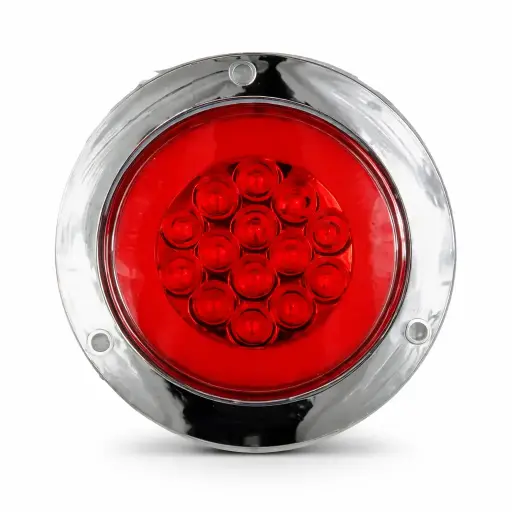 [PLA6605GC/R-RJE] Plafón rojo multivoltaje redondo con 14 LED y GLO