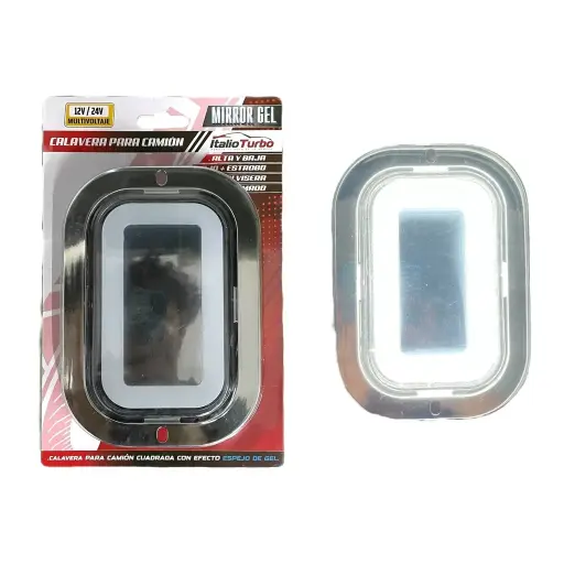 [PLA6714W] Plafón cuadrado blanco con gel y contorno cromo con funciones