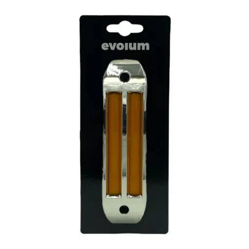 [TR-128 AMBAR] Plafón LED cromado doble rayo ámbar