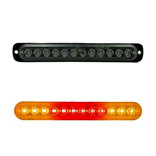 [COD12LED/YEREYE] Barra LED con 12 LED color ámbar/rojo